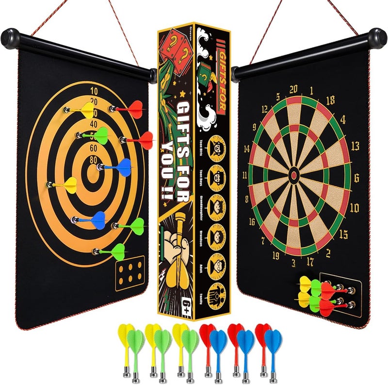 Givevan Magnetic Dart Board for Kids, Teen Boys Gift Ideas for Christmas, Room Decor for Teenage, Stocking Stuffers Toys for Girls Age 6 7 8 9 10 11 12 13 14 15 16 Years - Image 1